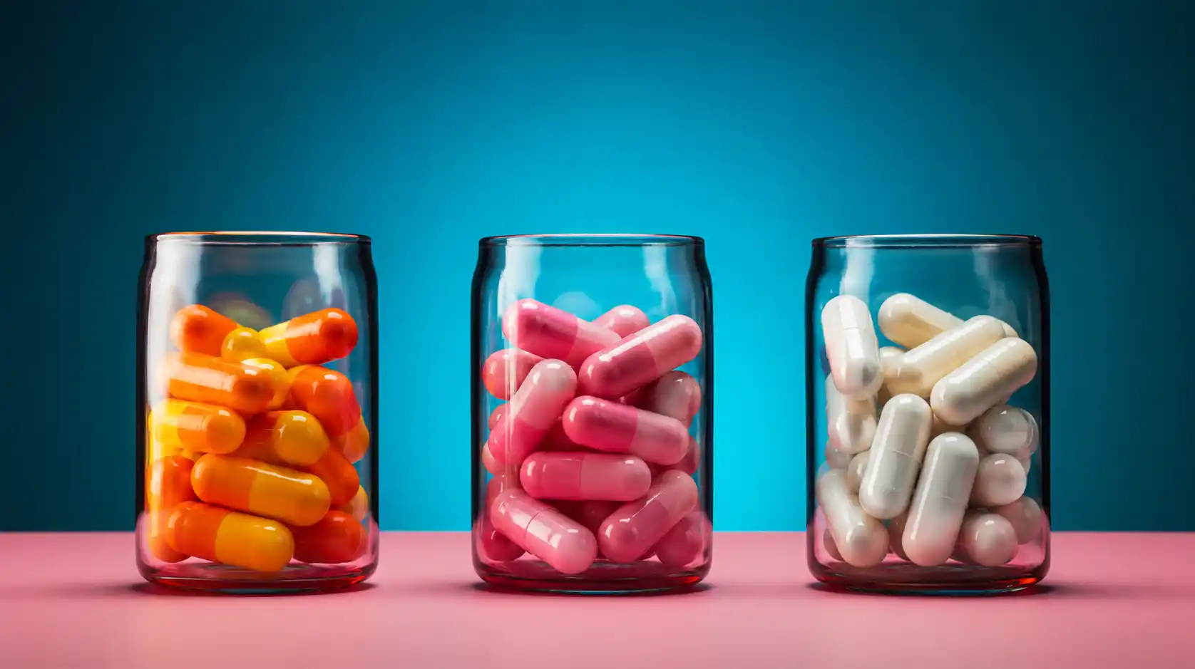 Assorted hard gelatin capsule shells in a variety of colours
